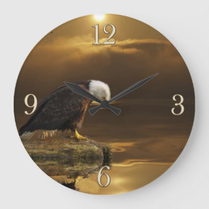 Gratitude Örn Andlig Wildlife Clock Stor Klocka