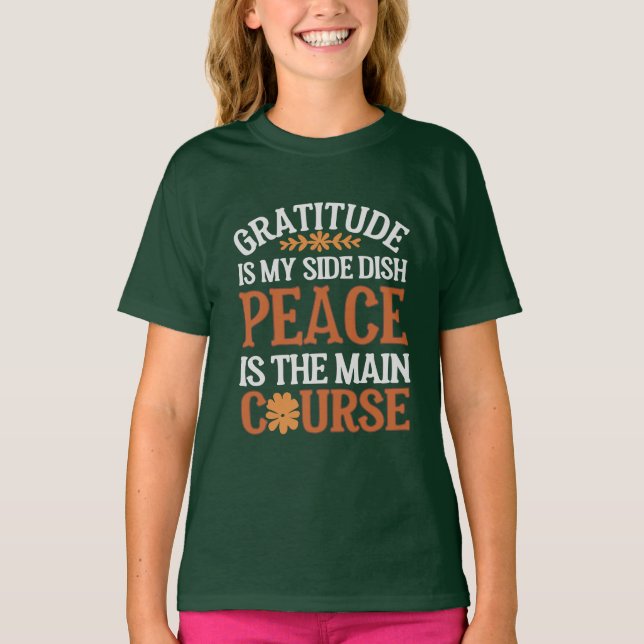 Gratitude & Peace Kids' T-Shirt - Anpassade (Framsida)