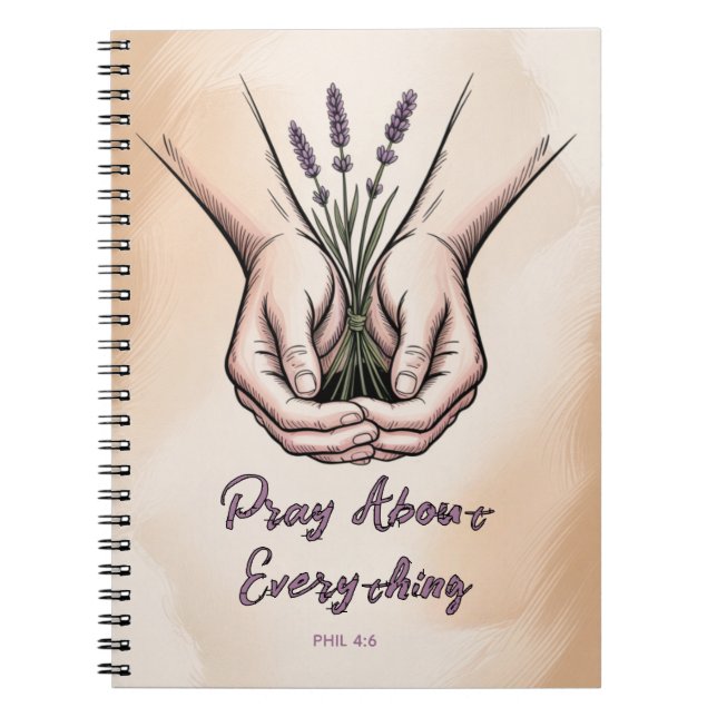 Gratitude & Prayer Journal - Hands & Lavender Anteckningsbok (Framsidan)