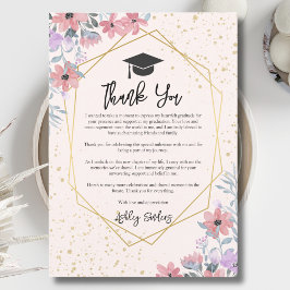 Gratitude Purple watercolor flowers with gold  Inbjudningar
