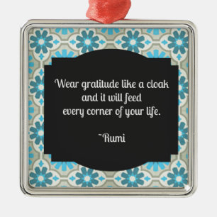 Gratitude Rumi Quote Julgransprydnad Metall