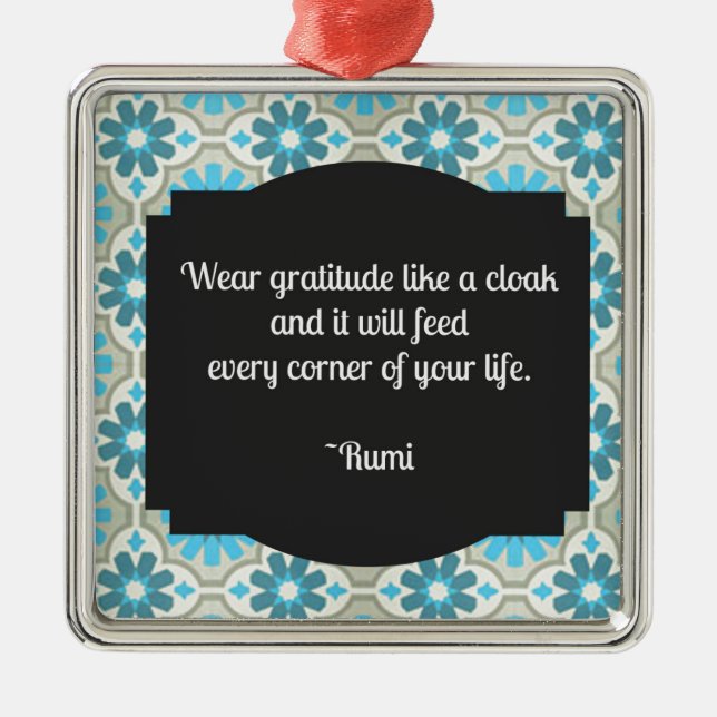Gratitude Rumi Quote Julgransprydnad Metall (Framsidan)