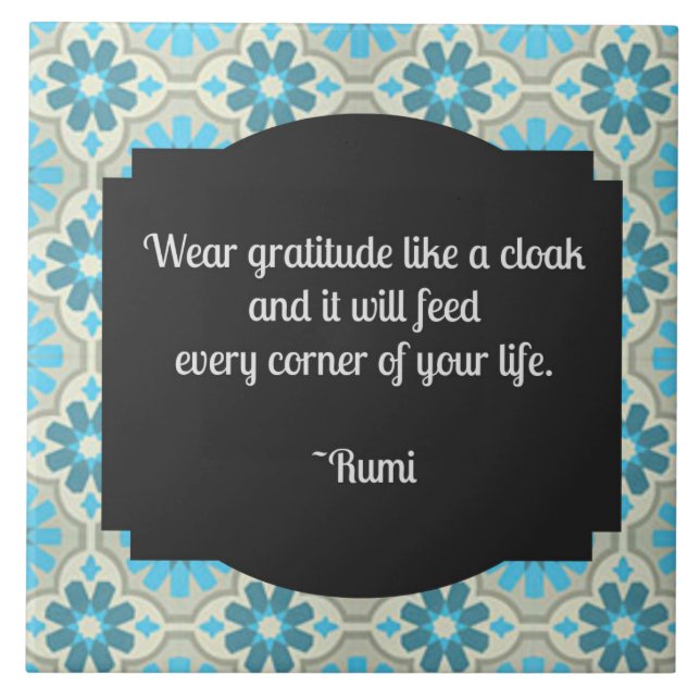 Gratitude Rumi Quote Kakelplatta (Framsidan)