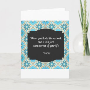 Gratitude Rumi Quote Kort