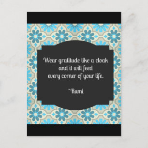 Gratitude Rumi Quote Vykort