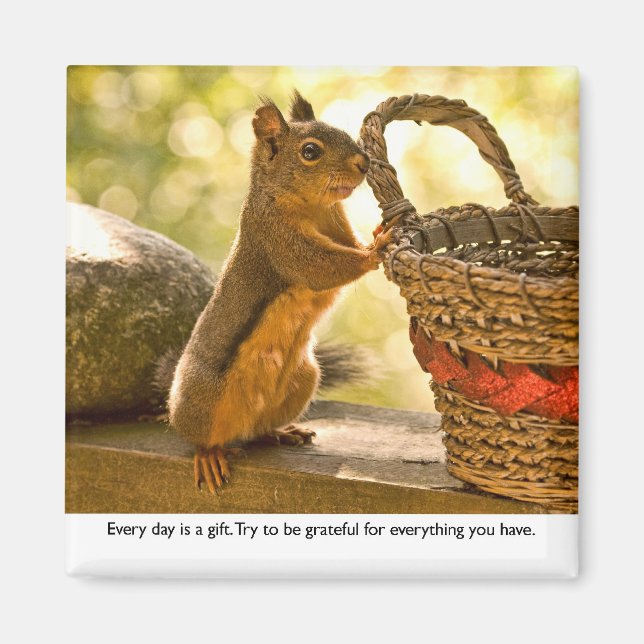 Gratitude Squirrel Magnet (Framsidan)