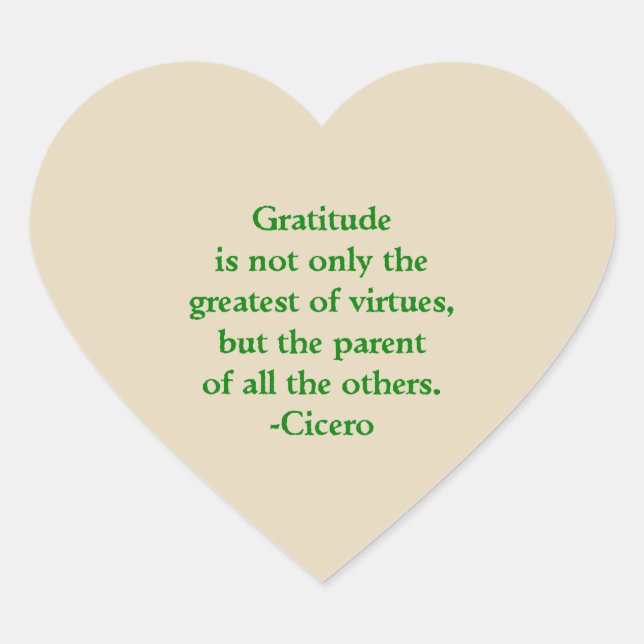 Gratitude Stickers Hjärtformat Klistermärke (Framsida)