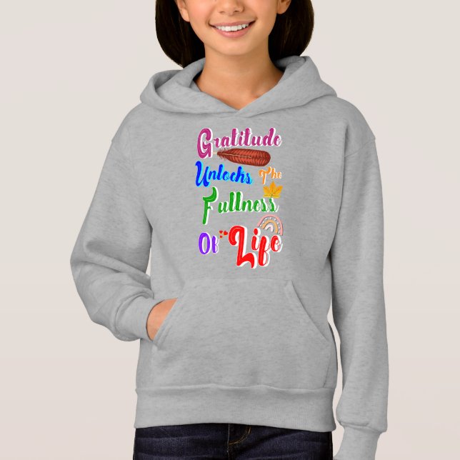 Gratitude upplåser livets fulla kraft t shirt (Framsida)