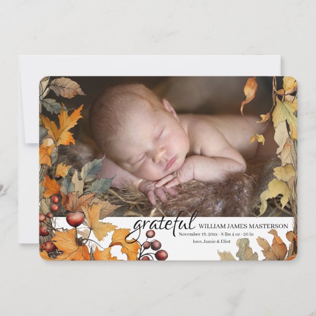 Gratkodext Photo Birth-meddelande Meddelande (Framsida)