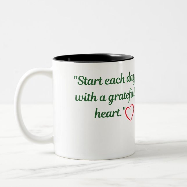 "Gratnice Heart - Inspirational Mugg" Två-Tonad Mugg (Vänster)