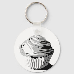 Gråtonmuffinkeychain Nyckelring