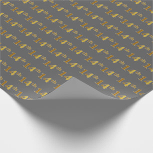 Grått 14th (fjortonde) händelse för Fauxguld Presentpapper