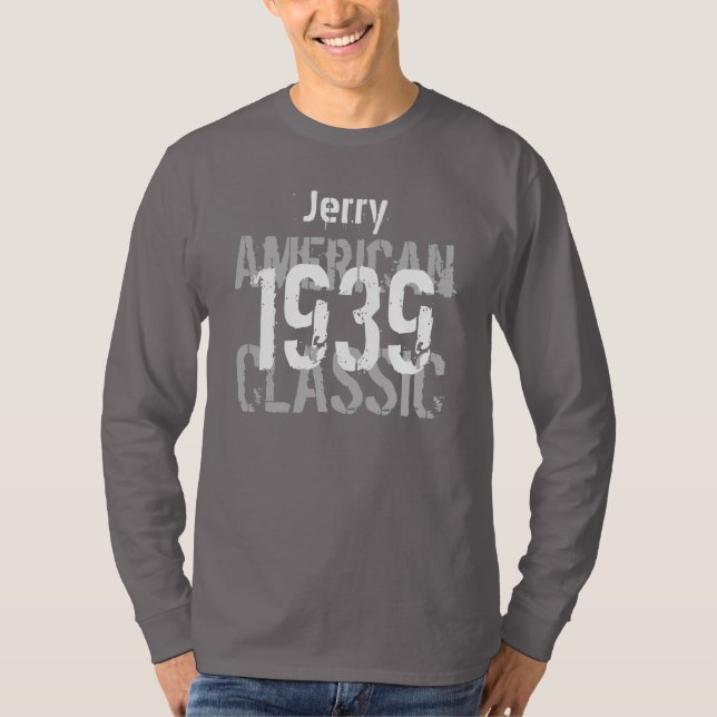 GRÅTT 1939 för födelsedag för Tee Shirt (Framsida)