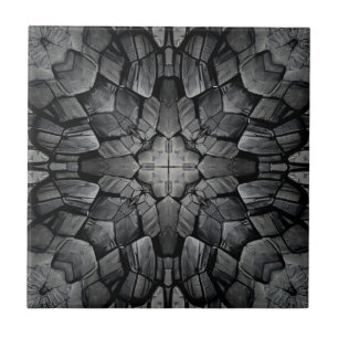 Grått 4-spetsig geometrisk stenmosaik kakelplatta