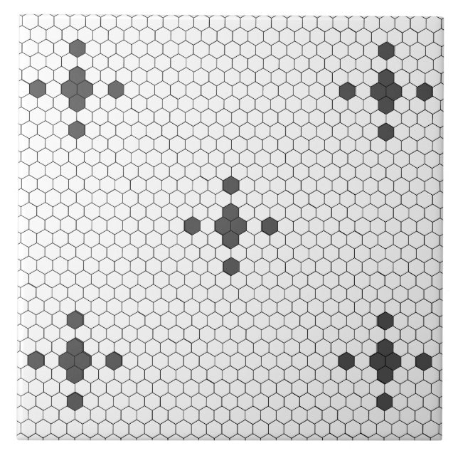 Grått 4-udd Faux Penny Tile Hexagon Tile Kakelplatta (Framsidan)