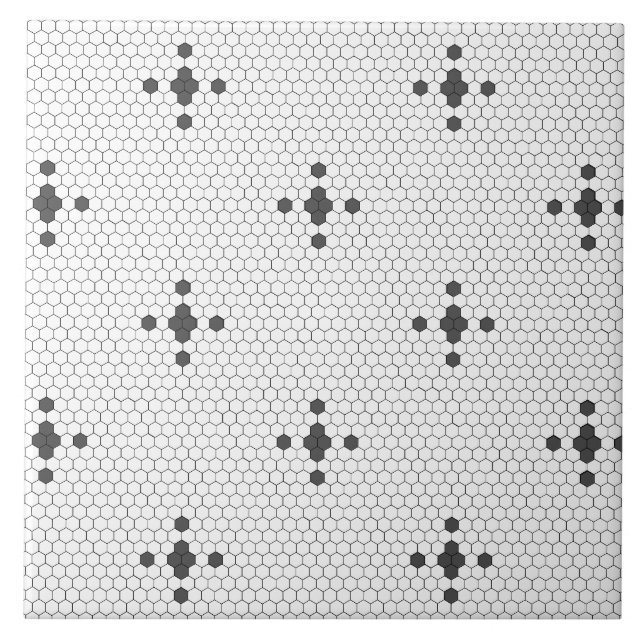 Grått 4-udd Faux Penny Tile Hexagon Tile Kakelplatta (Framsidan)