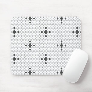 Grått 4-udd Faux Penny Tile Hexagon Tile Musmatta
