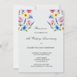 Grått 50-årsdagen bröllop-årsdagen inbjudningar