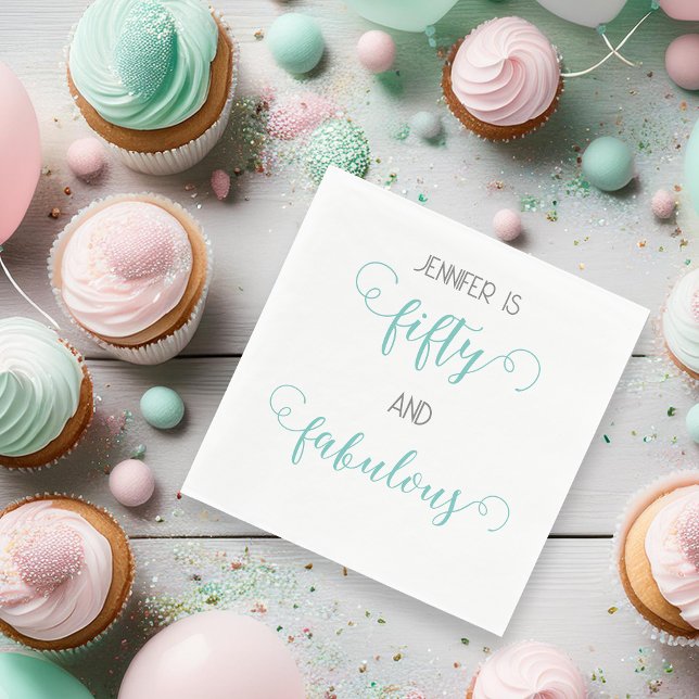 Grått 50 och Fabulous Birthday Pappersservett (Skapare uppladdad)