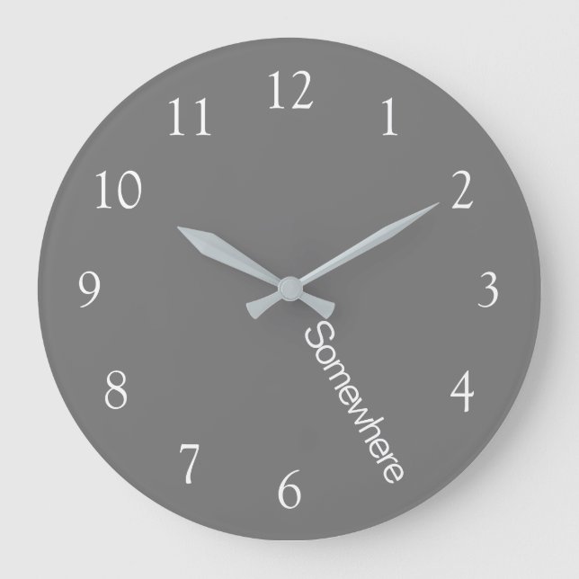 Grått 5 O'Clock nånstans stor klocka (Framsida)
