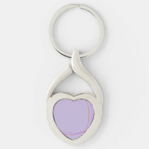 grått 8297 abstrakt art twisted heart silverfärgad nyckelring