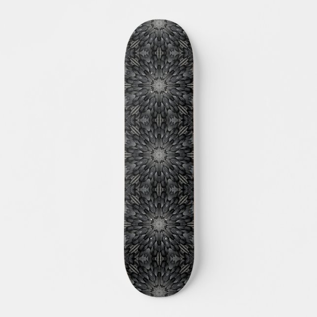 Grått 8-spetsig geometrisk stenmosaik mini skateboard bräda 18,5 cm (Framsida)