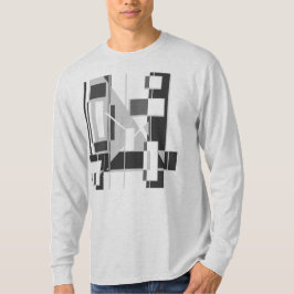 Grått Abstrakt Art Cubist Geometric MCM-inspirerad T Shirt