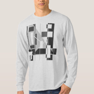 Grått Abstrakt Art Cubist Geometric MCM-inspirerad T Shirt