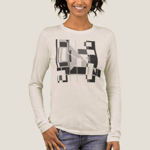 Grått Abstrakt Art Cubist Geometric MCM-inspirerad T Shirt