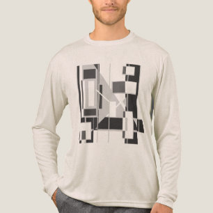 Grått Abstrakt Art Cubist Geometric MCM-inspirerad T Shirt
