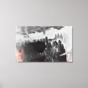 Grått Abstrakt Art Wrapped Canvas
