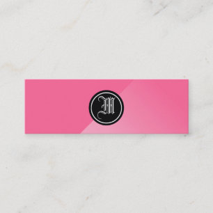 Grått Abstrakt Gothic Monogram Mini Visitkort