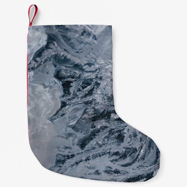 Grått abstrakt-målning liten julstrumpa (Framsidan)