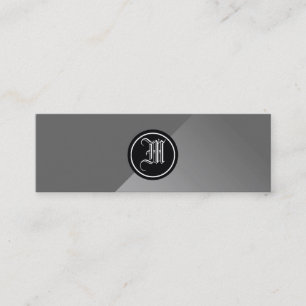 Grått-Abstrakt och monogram Mini Visitkort