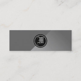 Grått-Abstrakt och monogram Mini Visitkort