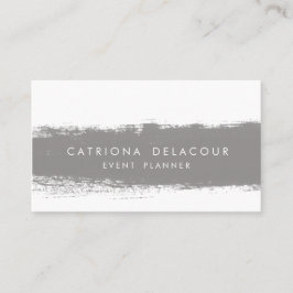 Grått Abstrakt Watercolor Stänk Affärskort Visitkort