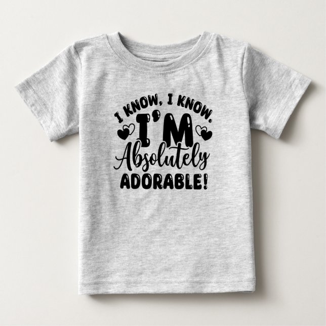 Grått Adsible Baby T-shirt (Framsida)