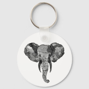 Grått African Elephant Nyckelring