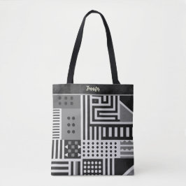 Grått African Mudcloth Personlig Tote Bag Tygkasse