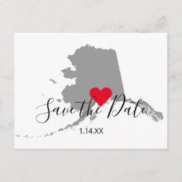 Grått Alaska Karta Shape Spara datum Vykort