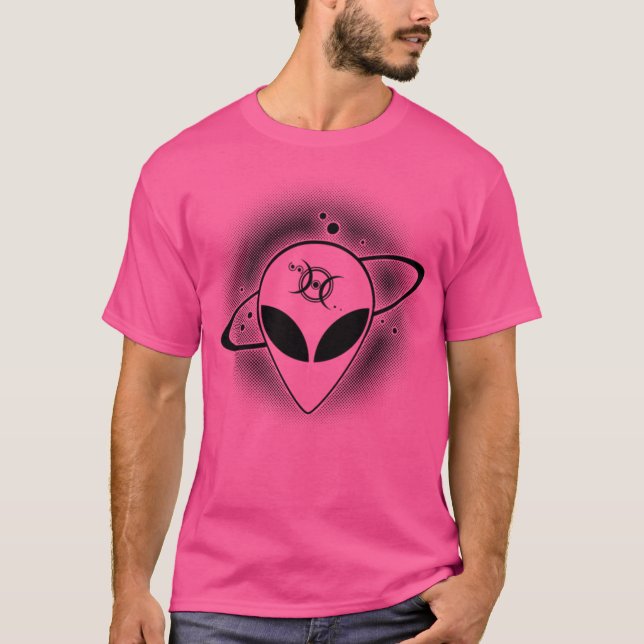 Grått Alien 01 Mörk på ljusframsidan T Shirt (Framsida)