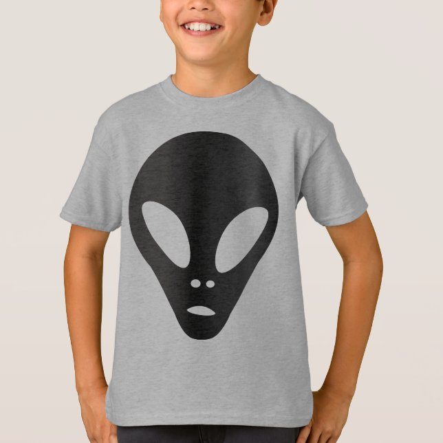Grått Alien Ansikte - Grays T Shirt (Framsida)