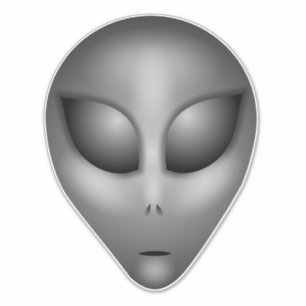 Grått Alien Head Klistermärken
