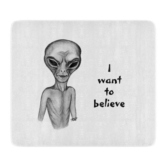 Grått Alien, jag vill tro (Framsidan)