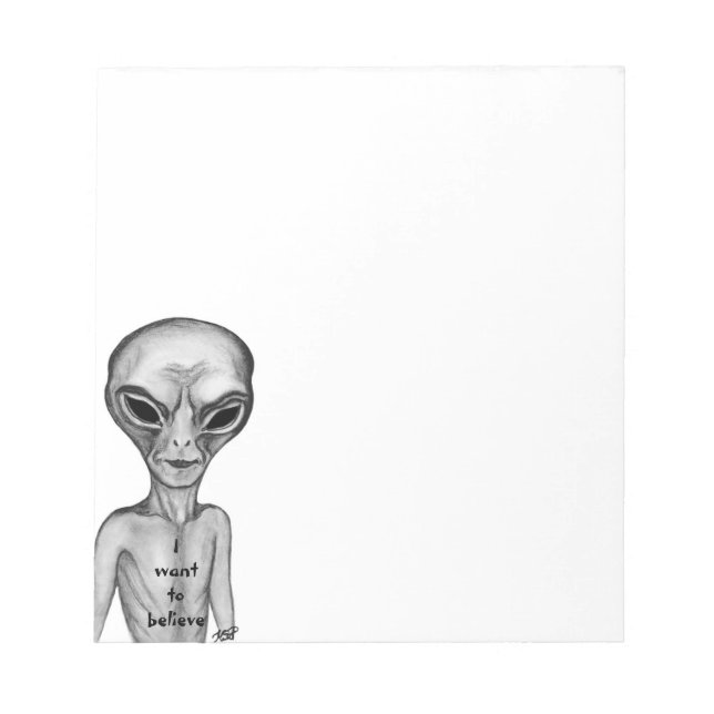Grått Alien, jag vill tro Anteckningsblock (Framsida)