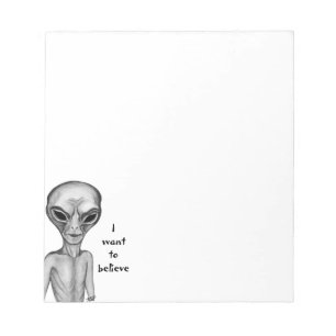 Grått Alien, jag vill tro Anteckningsblock
