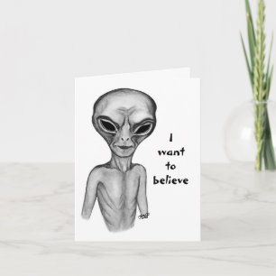 Grått Alien, jag vill tro Anteckningskort