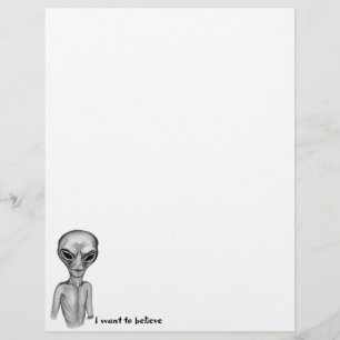 Grått Alien, jag vill tro Letterhead Brevhuvud