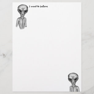 Grått Alien, jag vill tro Letterhead Brevhuvud