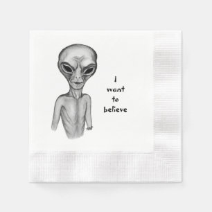 Grått Alien, jag vill tro Pappersservett
